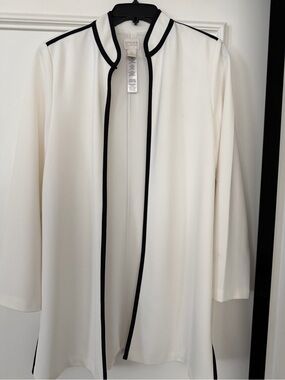 Chico's White Jacket with Black Piping